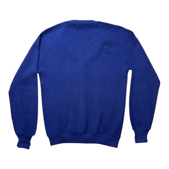 JCPenney The Fox Sweater Mens Navy Blue Cardigan Size Tall L Cotton V-Neck VTG - Picture 3 of 4